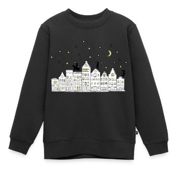 Sinterklaas sur le toit avec Petes - Sweat Premium enfant bio - noir - Devant - AI Model Kid Female (0cm)
