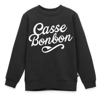 Casse bonbon - Sweat Premium enfant bio - noir - Devant - AI Model Kid Female (0cm)