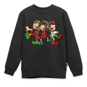 Singende Weihnachtselfen - Kinder Premium Organic Sweatshirt - Schwarz - Vorne - AI Model Kid Female (0cm)