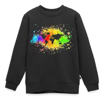 World Rainbow spreaded Color - Kinder Premium Organic Sweatshirt - Schwarz - Vorne - AI Model Kid Female (0cm)