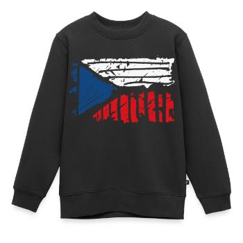 Tchéquie - Sweat Premium enfant bio - noir - Devant - AI Model Kid Female (0cm)