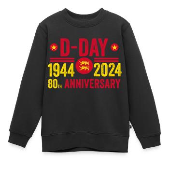 80. Jahrestag des D-Day in der Normandie 1944 2024 - Kinder Premium Organic Sweatshirt - Schwarz - Vorne - AI Model Kid Female (0cm)
