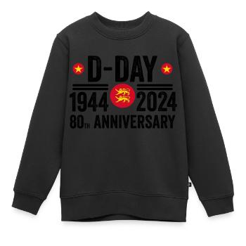 80. Jahrestag des D-Day in der Normandie 1944 2024 - Kinder Premium Organic Sweatshirt - Schwarz - Vorne - AI Model Kid Female (0cm)