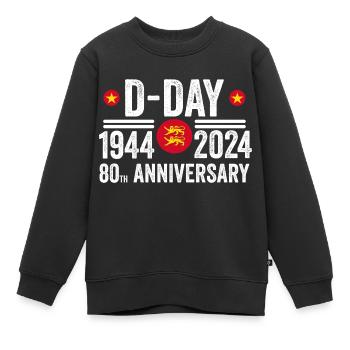 80. Jahrestag des D-Day in der Normandie 1944 2024 - Kinder Premium Organic Sweatshirt - Schwarz - Vorne - AI Model Kid Female (0cm)