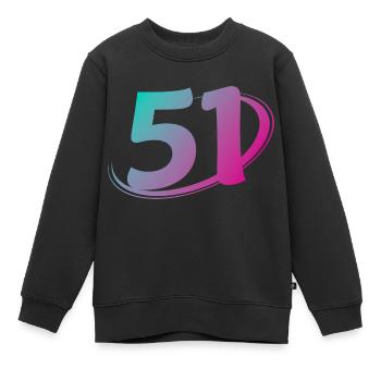 Nummer 51 mehrfarbig - Kinder Premium Organic Sweatshirt - Schwarz - Vorne - AI Model Kid Female (0cm)