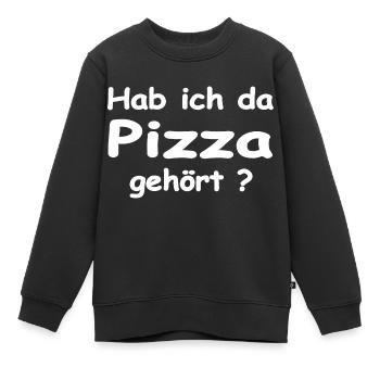 Pizza - Kinder Premium Organic Sweatshirt - Schwarz - Vorne - AI Model Kid Female (0cm)