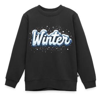 WINTER - Kinder Premium Organic Sweatshirt - Schwarz - Vorne - AI Model Kid Female (0cm)