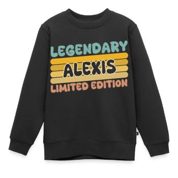Alexis as a name - Kids Premium Organic Sweatshirt - black - Front - AI Model Kid Female (0cm)
