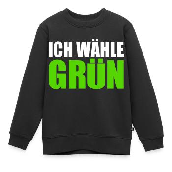 ich wähle grün - Kinder Premium Organic Sweatshirt - Schwarz - Vorne - AI Model Kid Female (0cm)