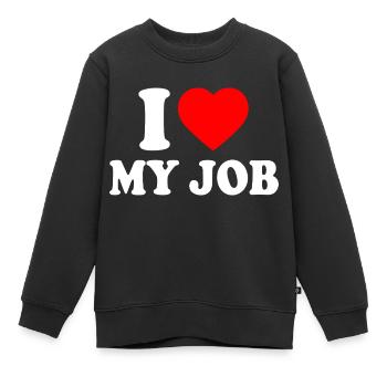 I love my job - Sweat Premium enfant bio - noir - Devant - AI Model Kid Female (0cm)
