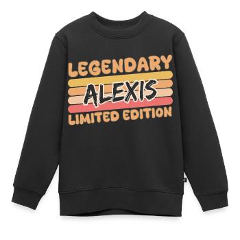 Name: Alexis - Kids Premium Organic Sweatshirt - black - Front - AI Model Kid Female (0cm)