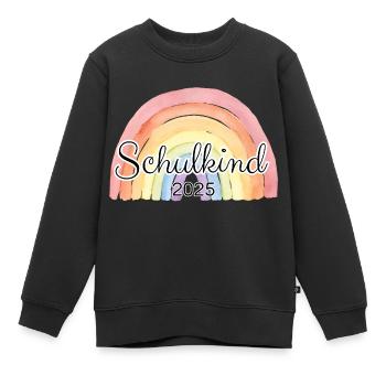 Schulkind Regenbogen bunt - Kinder Premium Organic Sweatshirt - Schwarz - Vorne - AI Model Kid Female (0cm)