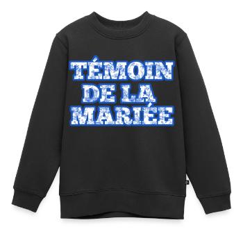 Trauzeugin der blauen Chinoiserie Braut - Kinder Premium Organic Sweatshirt - Schwarz - Vorne - AI Model Kid Female (0cm)