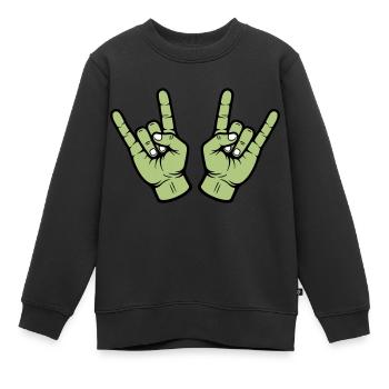 Signe de jupe de main de fête - Sweat Premium enfant bio - noir - Devant - AI Model Kid Female (0cm)