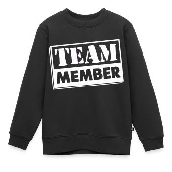 team member 01 - Kinder Premium Organic Sweatshirt - Schwarz - Vorne - AI Model Kid Female (0cm)
