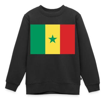 Sénégal - drapeau - Sweat Premium enfant bio - noir - Devant - AI Model Kid Female (0cm)