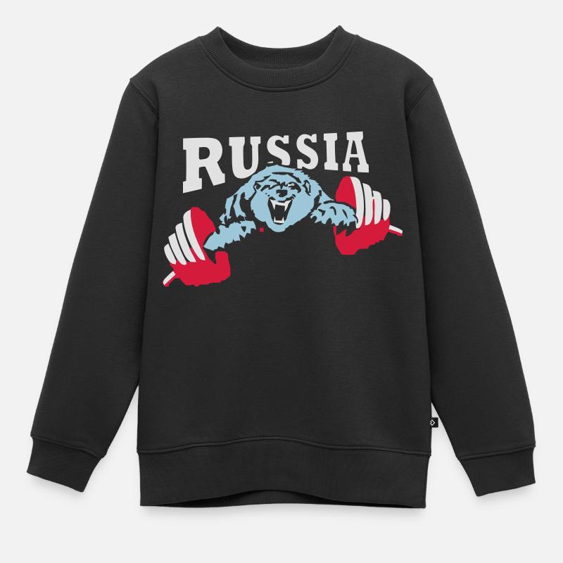 Russie ours - Sweat Premium enfant bio - noir