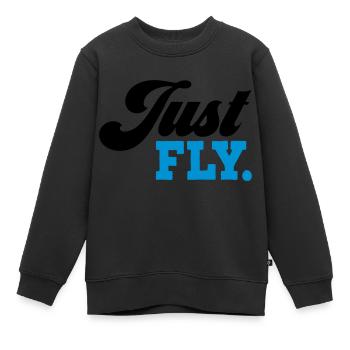 fliegen - Kinder Premium Organic Sweatshirt - Schwarz - Vorne - AI Model Kid Female (0cm)