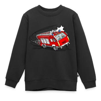 Feuerwehr - Kinder Premium Organic Sweatshirt - Schwarz - Vorne - AI Model Kid Female (0cm)