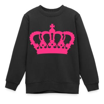 Krone König Königin Prinz Prinzessin Royal pink - Kinder Premium Organic Sweatshirt - Schwarz - Vorne - AI Model Kid Female (0cm)