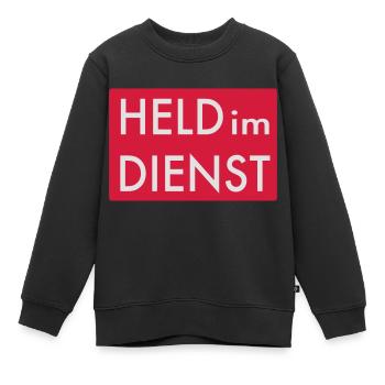 Held - Kinder Premium Organic Sweatshirt - Schwarz - Vorne - AI Model Kid Female (0cm)