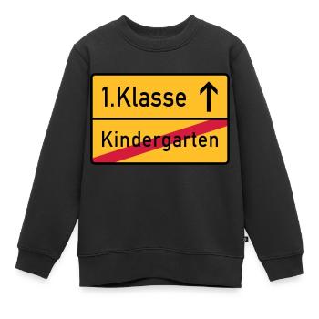 erste klasse - Kinder Premium Organic Sweatshirt - Schwarz - Vorne - AI Model Kid Female (0cm)