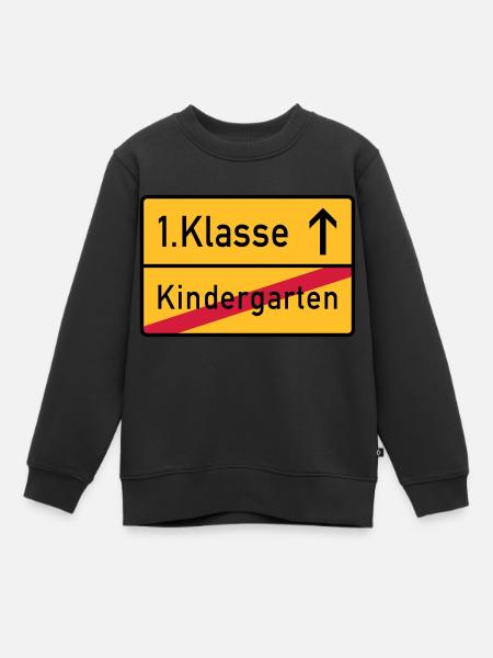 erste klasse - Kinder Premium Organic Sweatshirt - Schwarz