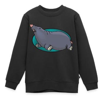 Animaux animaux Mole - Sweat Premium enfant bio - noir - Devant - AI Model Kid Female (0cm)