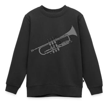 Cuivres trompette 2 - Sweat Premium enfant bio - noir - Devant - AI Model Kid Female (0cm)