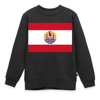 Drapeau national de la Polynésie française - Sweat Premium enfant bio - noir - Devant - AI Model Kid Female (0cm)