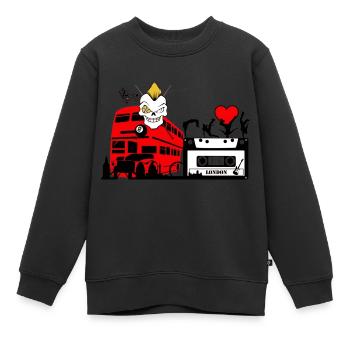 london - Kinder Premium Organic Sweatshirt - Schwarz - Vorne - AI Model Kid Female (0cm)