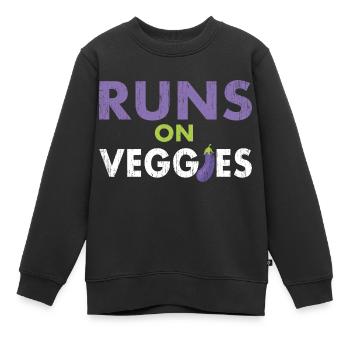 Sportler auf Gemüse Vegan - Kinder Premium Organic Sweatshirt - Schwarz - Vorne - AI Model Kid Female (0cm)