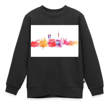 Munich aux couleurs de l’eau - Sweat Premium enfant bio - noir - Devant - AI Model Kid Female (0cm)