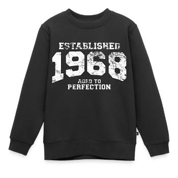 established 1968 - aged to perfection (de) - Kinder Premium Organic Sweatshirt - Schwarz - Vorne - AI Model Kid Female (0cm)