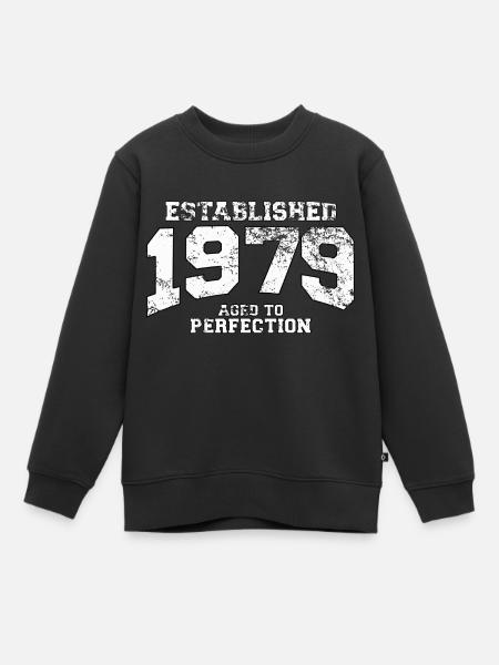 established 1979 - aged to perfection (uk) - Kids Premium Organic Sweatshirt - black