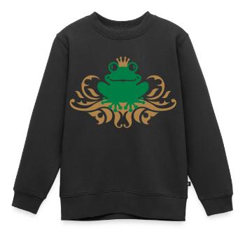 Grenouille - King - Figure - Sweat Premium enfant bio - noir - Devant - AI Model Kid Female (0cm)