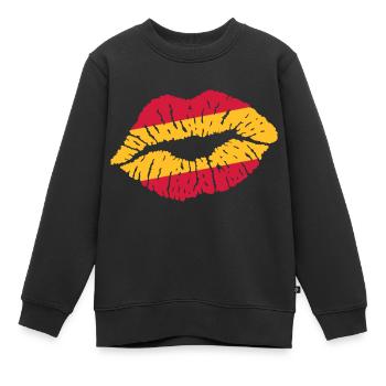 Kussmund (Spanien) - Kinder Premium Organic Sweatshirt - Schwarz - Vorne - AI Model Kid Female (0cm)