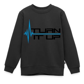 heart rate heartbeat turn it up bar strokes - Kids Premium Organic Sweatshirt - black - Front - AI Model Kid Female (0cm)