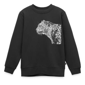leopard - Kinder Premium Organic Sweatshirt - Schwarz - Vorne - AI Model Kid Female (0cm)