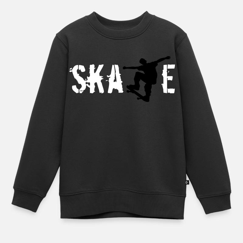 Skate - Sweat Premium enfant bio - noir