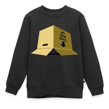 Une boîte déplacer - Sweat Premium enfant bio - noir - Devant - AI Model Kid Female (0cm)