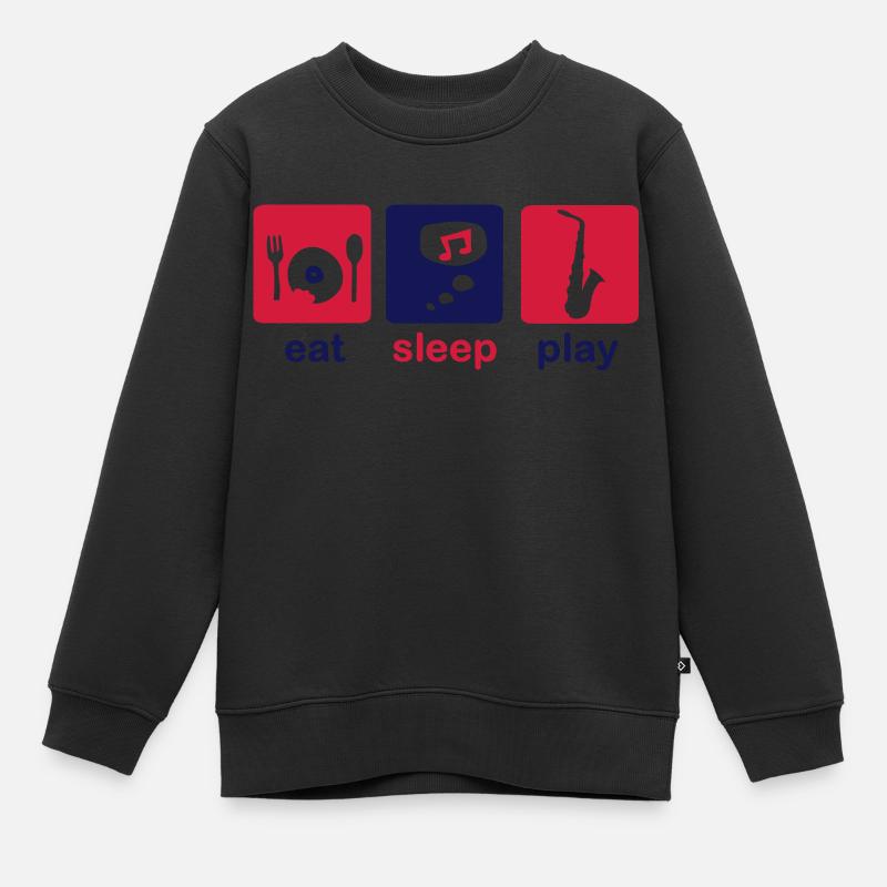 saxophone - Sweat Premium enfant bio - noir