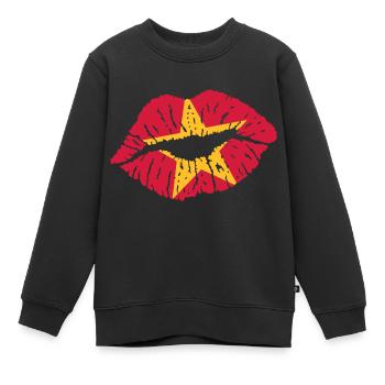 Kussmund (Vietnam) - Kinder Premium Organic Sweatshirt - Schwarz - Vorne - AI Model Kid Female (0cm)
