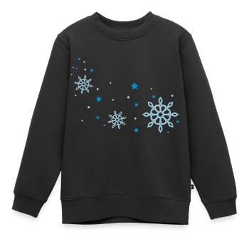 flocons de neige - Sweat Premium enfant bio - noir - Devant - AI Model Kid Female (0cm)