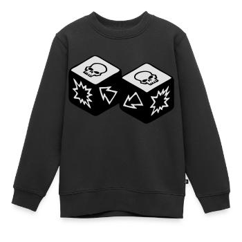 Double Skull - Sweat Premium enfant bio - noir - Devant - AI Model Kid Female (0cm)
