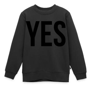 yes - Kinder Premium Organic Sweatshirt - Schwarz - Vorne - AI Model Kid Female (0cm)