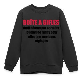 rugby boite - Sweat Premium enfant bio - noir - Devant - AI Model Kid Female (0cm)