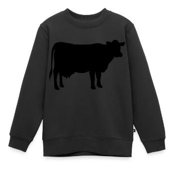 Kuh - Kinder Premium Organic Sweatshirt - Schwarz - Vorne - AI Model Kid Female (0cm)