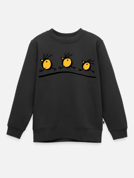 3 oiseaux bizarres - V2 - Sweat Premium enfant bio - noir