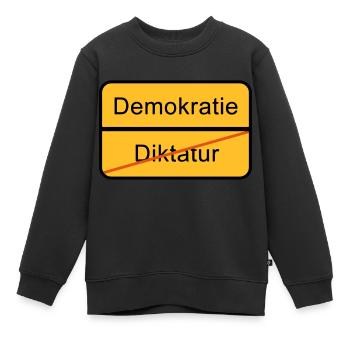 Demokratie oder Diktatur - Kinder Premium Organic Sweatshirt - Schwarz - Vorne - AI Model Kid Female (0cm)